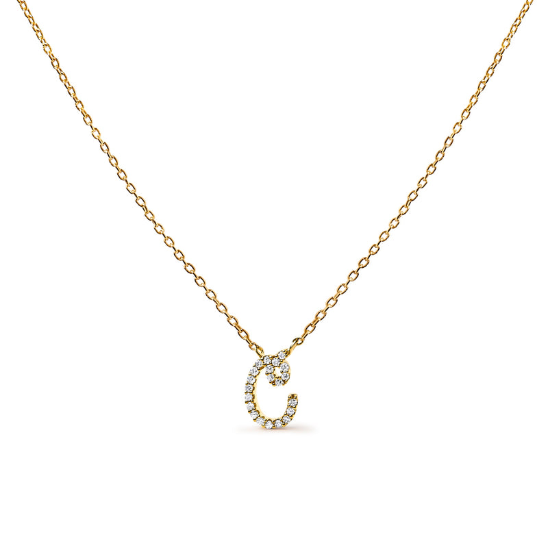 Bids.com 10K White Gold Diamond Accent "A" Initial Script Style Pendant Necklace Necklaces White Smoke Yellow.Gold / 18 / D