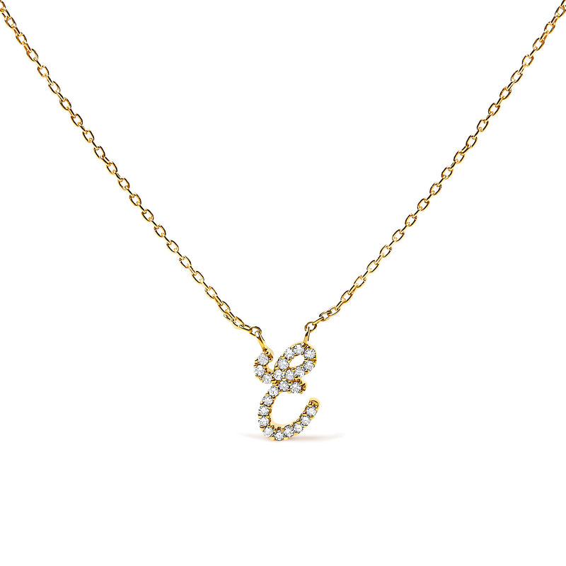 Bids.com 10K White Gold Diamond Accent "A" Initial Script Style Pendant Necklace Necklaces White Smoke Yellow.Gold / 18 / E
