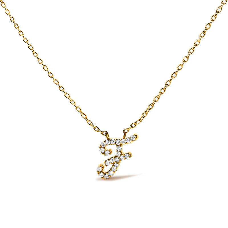 Bids.com 10K White Gold Diamond Accent "A" Initial Script Style Pendant Necklace Necklaces