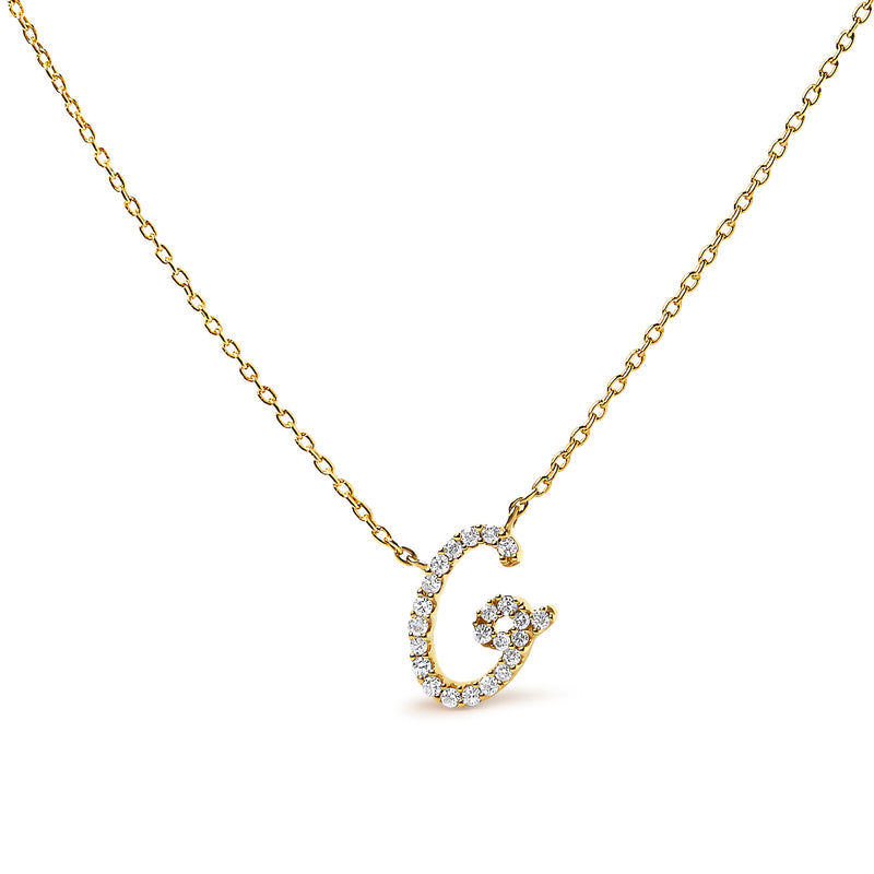 Bids.com 10K White Gold Diamond Accent "A" Initial Script Style Pendant Necklace Necklaces White Smoke Yellow.Gold / 18 / G