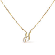 Bids.com 10K White Gold Diamond Accent "A" Initial Script Style Pendant Necklace Necklaces White Smoke Yellow.Gold / 18 / H