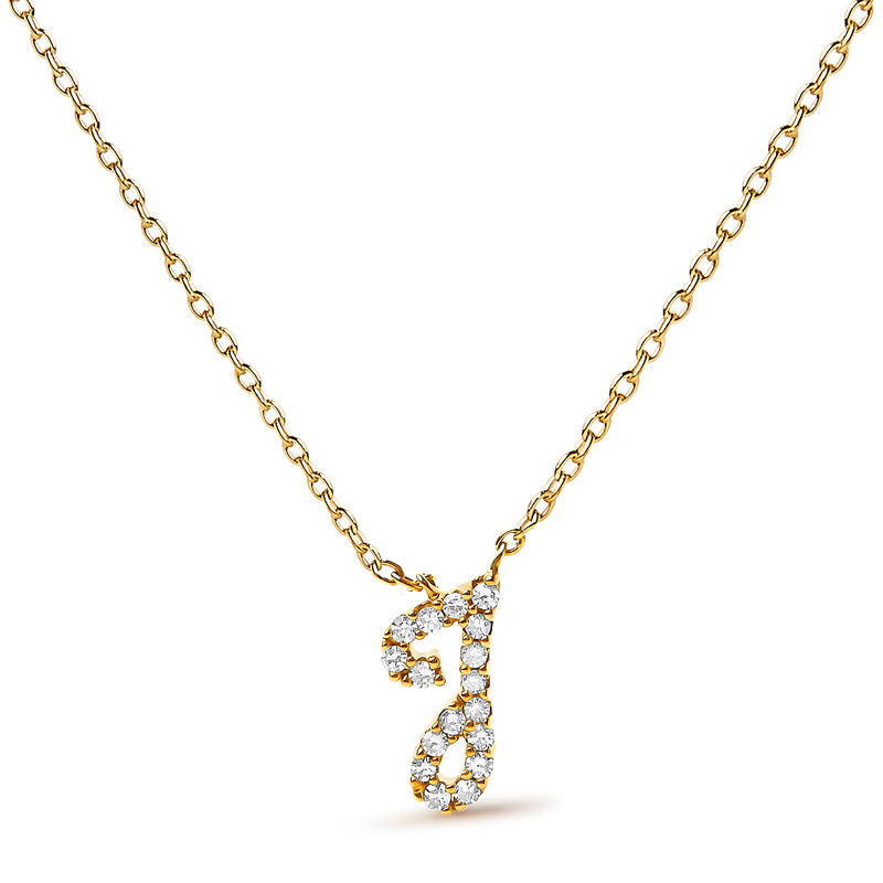 Bids.com 10K White Gold Diamond Accent "A" Initial Script Style Pendant Necklace Necklaces White Smoke Yellow.Gold / 18 / J