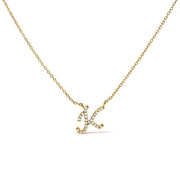 Bids.com 10K White Gold Diamond Accent "A" Initial Script Style Pendant Necklace Necklaces White Smoke Yellow.Gold / 18 / K
