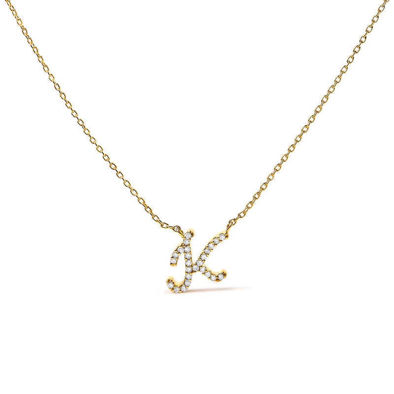 Bids.com 10K White Gold Diamond Accent "A" Initial Script Style Pendant Necklace Necklaces White Smoke Yellow.Gold / 18 / K