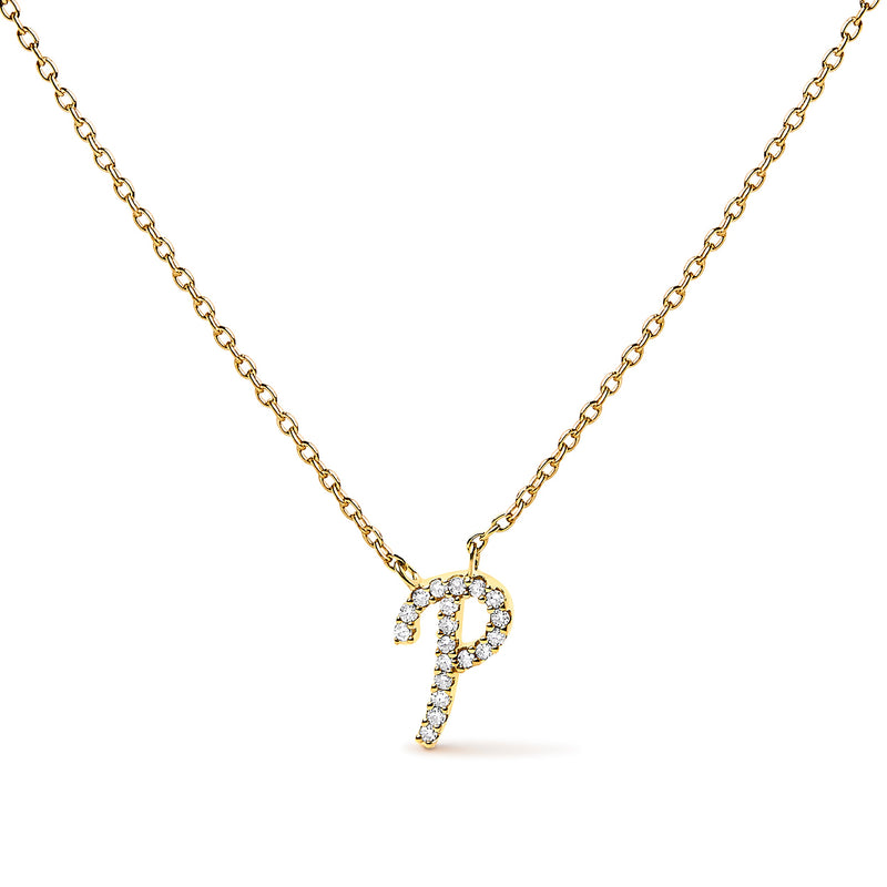 Bids.com 10K White Gold Diamond Accent "A" Initial Script Style Pendant Necklace Necklaces White Smoke Yellow.Gold / 18 / P