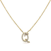 Bids.com 10K White Gold Diamond Accent "A" Initial Script Style Pendant Necklace Necklaces White Smoke Yellow.Gold / 18 / Q