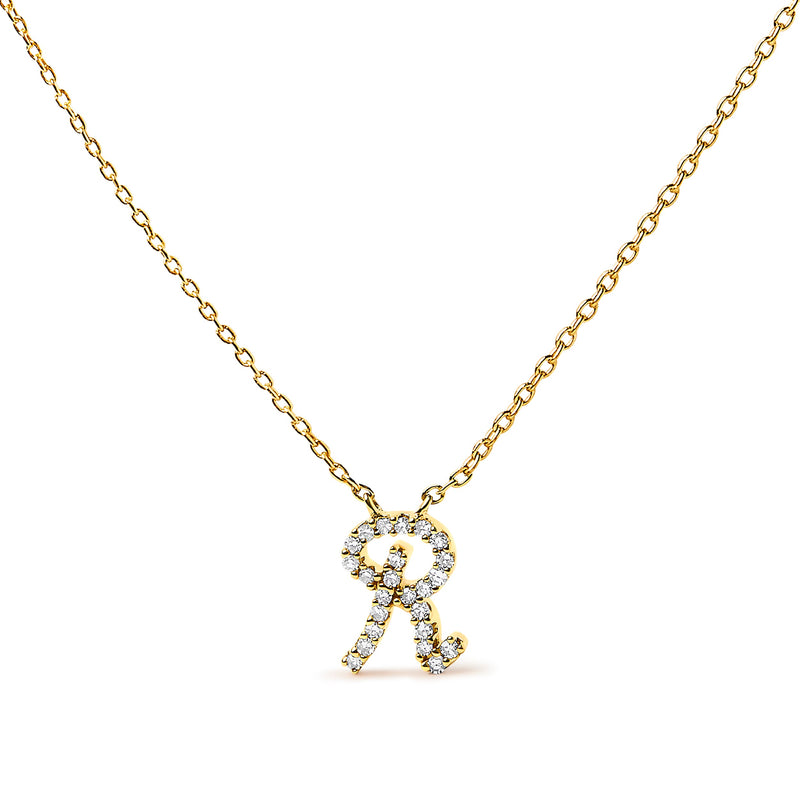 Bids.com 10K White Gold Diamond Accent "A" Initial Script Style Pendant Necklace Necklaces White Smoke Yellow.Gold / 18 / R
