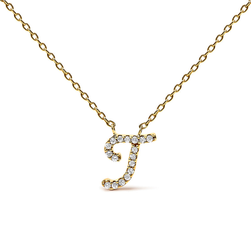 Bids.com 10K White Gold Diamond Accent "A" Initial Script Style Pendant Necklace Necklaces White Smoke Yellow.Gold / 18 / T