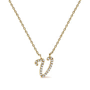 Bids.com 10K White Gold Diamond Accent "A" Initial Script Style Pendant Necklace Necklaces White Smoke Yellow.Gold / 18 / V