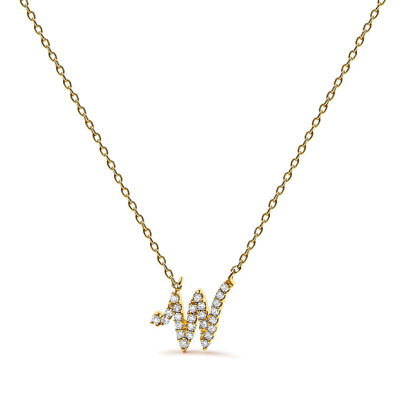 Bids.com 10K White Gold Diamond Accent "A" Initial Script Style Pendant Necklace Necklaces