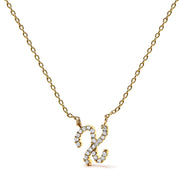 Bids.com 10K White Gold Diamond Accent "A" Initial Script Style Pendant Necklace Necklaces