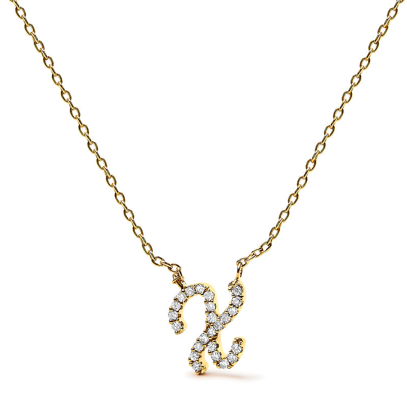Bids.com 10K White Gold Diamond Accent "A" Initial Script Style Pendant Necklace Necklaces
