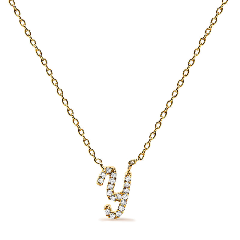 Bids.com 10K White Gold Diamond Accent "A" Initial Script Style Pendant Necklace Necklaces White Smoke Yellow.Gold / 18 / Y