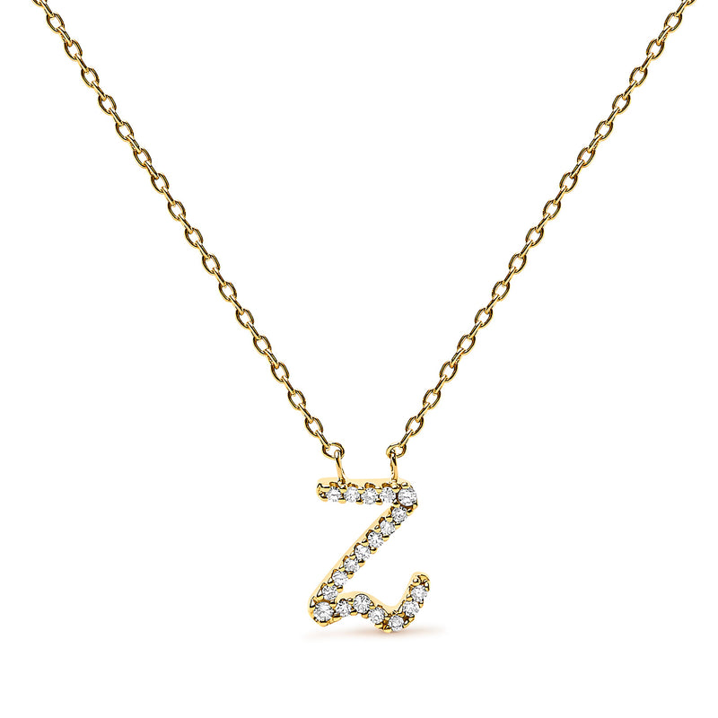 Bids.com 10K White Gold Diamond Accent "A" Initial Script Style Pendant Necklace Necklaces White Smoke Yellow.Gold / 18 / Z