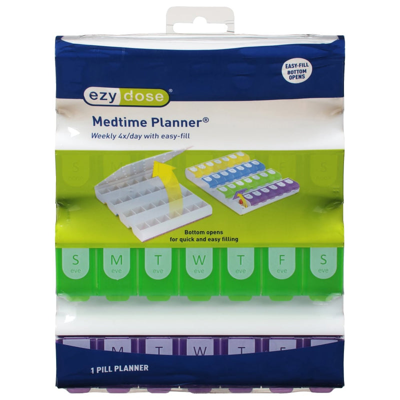 Ezy Dose Ezy Dose Medtime 66706 Pill Organizer Xl Weekly 4X / Day Health & Beauty White Smoke