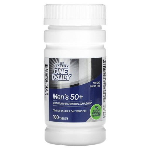 21st Century 21st Century One Daily, Men's 50+, Multivitamin Multimineral, 100 Tablets Vitamins & Supplements White Smoke