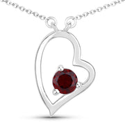 Bids.com 0.60 Carat Genuine Garnet .925 Sterling Silver Necklace Necklaces White Smoke size 18.00