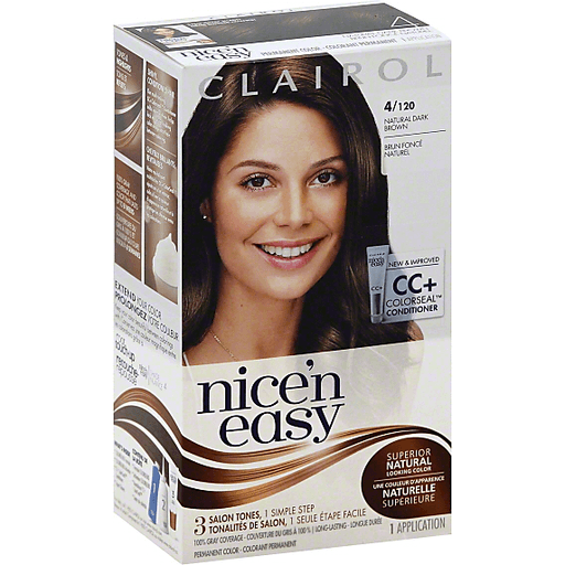 Nice N Easy Nice N Easy Clairol 'N Permanent Hair Color 4 Natural Dark Brown 1 Kit Hair Color Light Gray