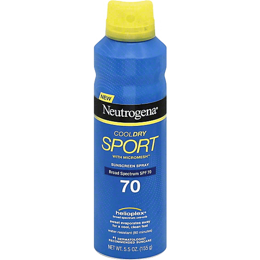 Neutrogena Neutrogena Sport Sunscreen, CoolDry, Spray, Broad Spectrum SPF 70 Sunscreen Steel Blue