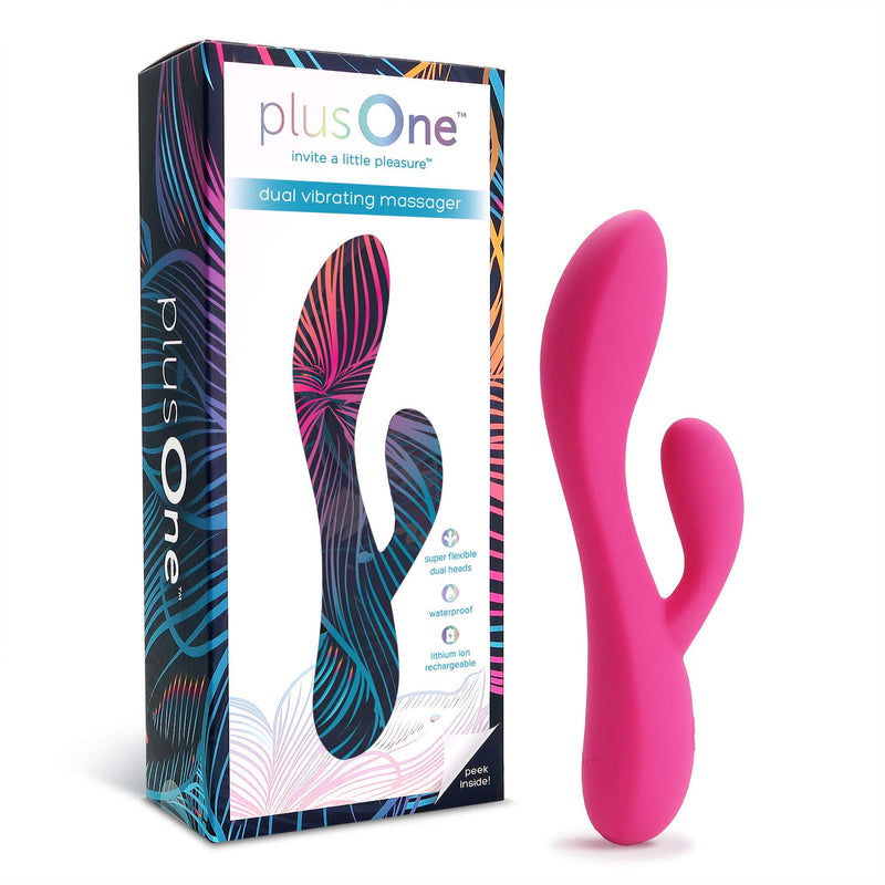 plusOne PlusOne Dual Vibrating Massager 1Ea Massagers White Smoke