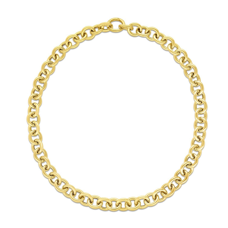 Bids.com 14k Yellow Gold Round Link Chain Necklace Necklaces White Smoke 18 / Yellow Gold
