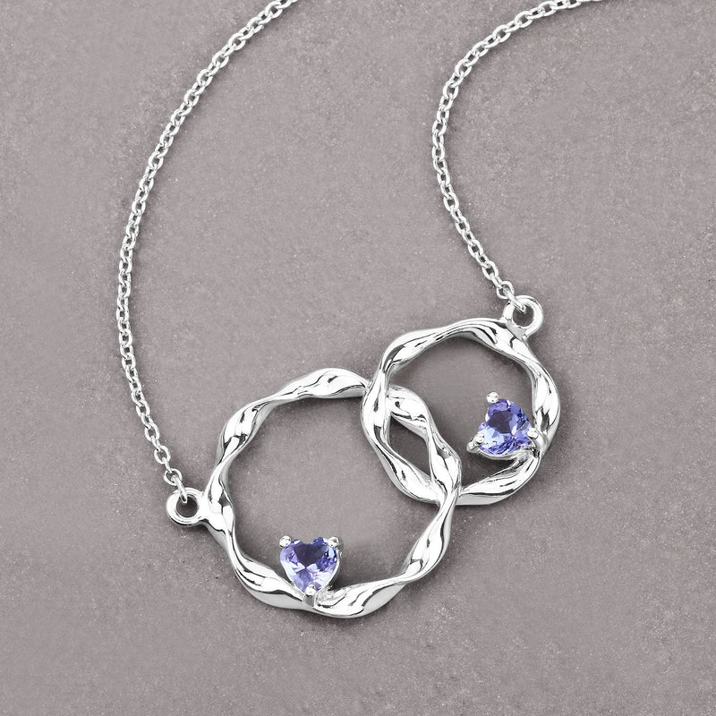 Bids.com 0.38 Carat Genuine Tanzanite .925 Sterling Silver Pendant Pendants Rosy Brown size 18.00