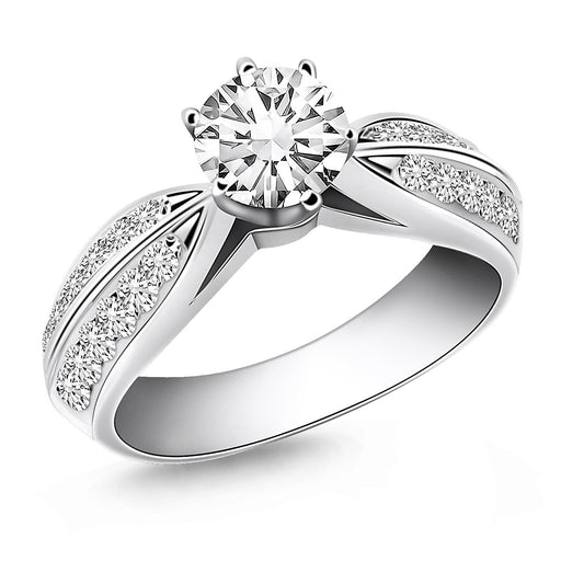 Bids.com 14k White Gold Cathedral Double Row Pave Diamond Engagement Ring Rings White Smoke 4 / White Gold,4.5 / White Gold,5 / White Gold,5.5 / White Gold,6 / White Gold,6.5 / White Gold,7 / White Gold,7.5 / White Gold,8 / White Gold,8.5 / White Gold,9 / White Gold