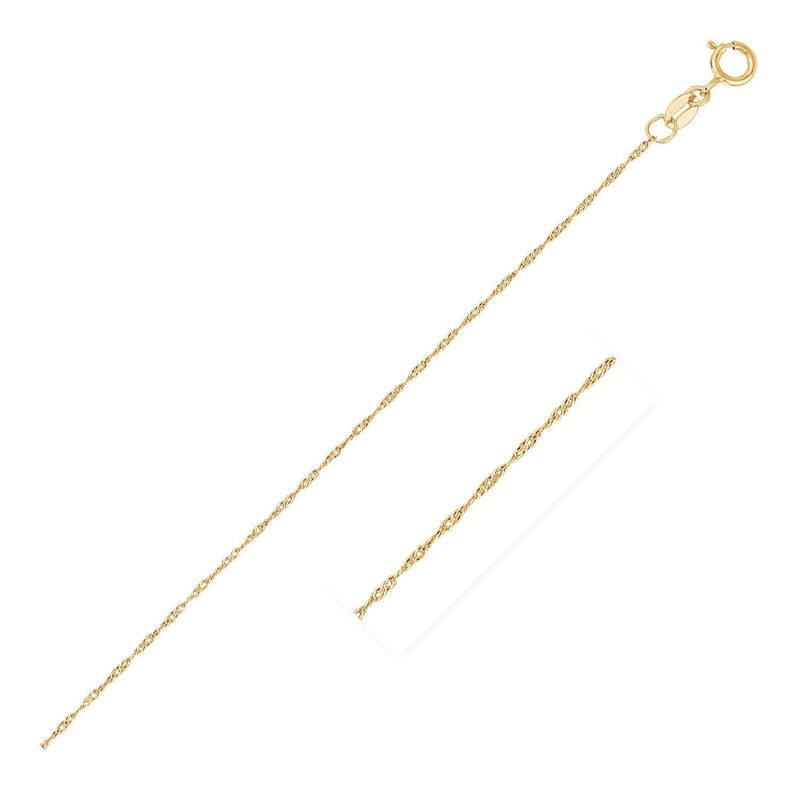 Bids.com 14k Yellow Gold Singapore Chain 0.6mm Necklaces White Smoke 16 / Yellow Gold,18 / Yellow Gold