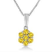 Bids.com .925 Sterling Silver 1/2 Cttw Prong Set Treated Green Diamond Floral Cluster 18" Pendant Necklace (Green Color, I1-I2 Clarity) Necklaces White Smoke Yellow Diamond / 0.25 / White,Yellow Diamond / 0.25 / Yellow,Green Diamond / 0.25 / White,Yellow Diamond / 0.5 / White,Green Diamond / 0.5 / White
