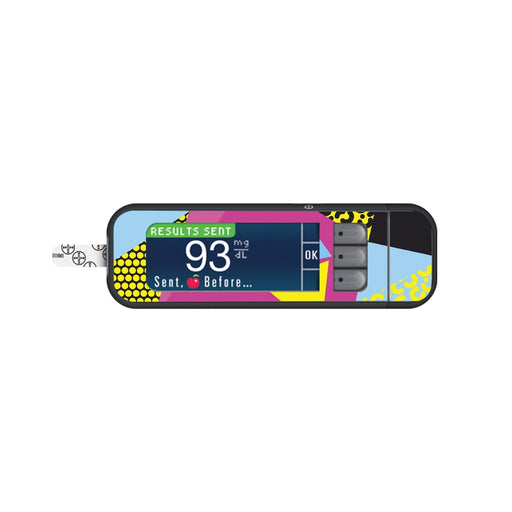 Peelz 90's Neon for Bayer Contour Next Glucometer Peelz/Stickers White Smoke