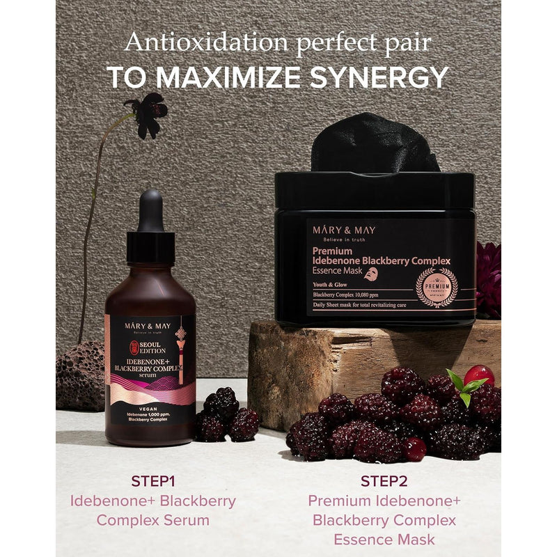 AsiaBeautyMall Mary & May Vegan Idebenone+ Blackberry Complex Serum Serum Dim Gray