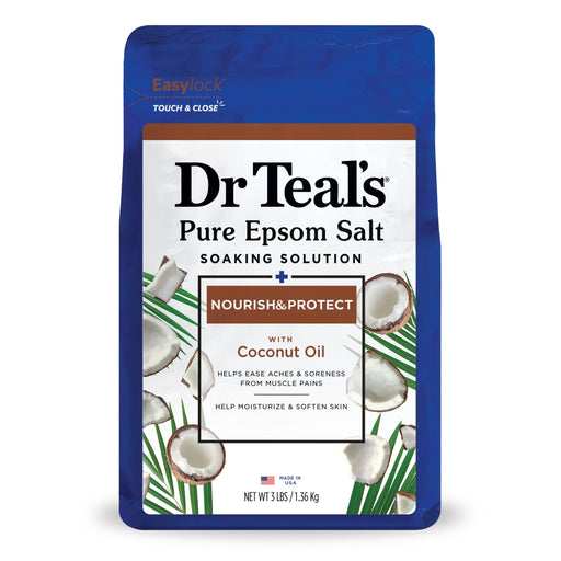 Dr Teal's Dr Teal's Pure Epsom Salt Soaking Solution Coconut Oil 3 Lb Bath & Body White Smoke