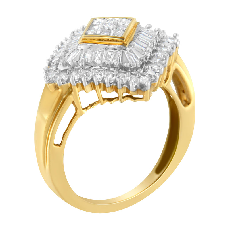 Bids.com 10K Yellow Gold Diamond Ballerina Ring (1 Cttw, I-J Color, I1-I2 Clarity) - Size 7 Rings White Smoke 7 / Yellow.Gold,6 / Yellow.Gold,8 / Yellow.Gold