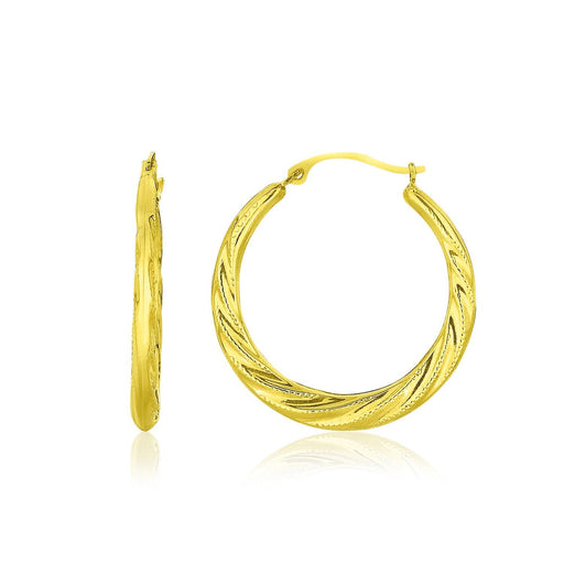 Bids.com 10k Yellow Gold Graduated Twisted Hoop Earrings Earrings White Smoke Yellow Gold