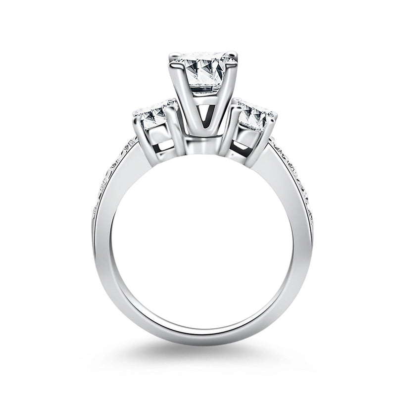 Bids.com 14k White Gold Three Stone Engagement Ring with Diamond Band Rings White Smoke 4 / White Gold,4.5 / White Gold,5 / White Gold,5.5 / White Gold,6 / White Gold,6.5 / White Gold,7 / White Gold,7.5 / White Gold,8 / White Gold,8.5 / White Gold,9 / White Gold