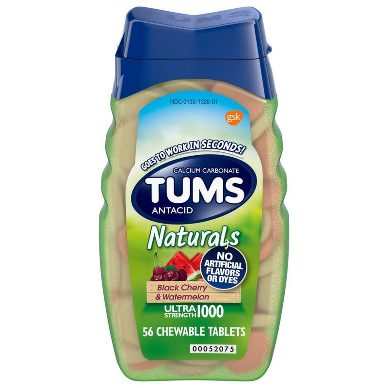 Tums Tums Naturals Ultra Strength Antacid Chewable Tablets - Black Cherry & Watermelon Health & Beauty White Smoke