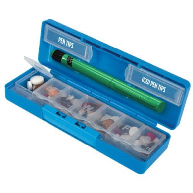Apothecary Products Apothecary Products Diabetic 7-Day Pill Reminder With Pen Holder #66976 Health Care White Smoke