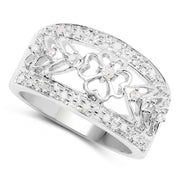 Bids.com 0.31 Carat Genuine White Diamond .925 Sterling Silver Ring Rings White Smoke size 7.00,size 6.00,size 8.00,size 9.00