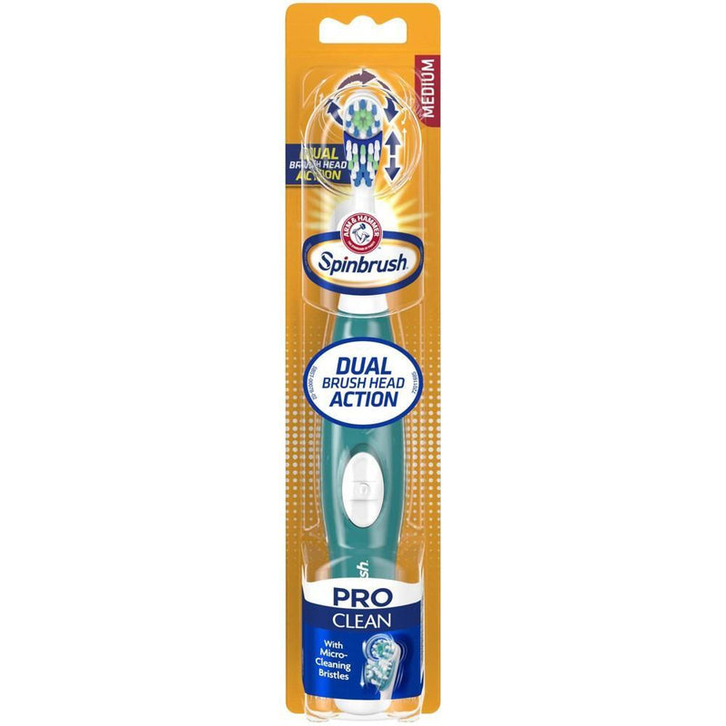 Spinbrush Spinbrush Arm & Hammer Pro Clean Battery Powered Toothbrush Medium Bristles Toothbrushes Goldenrod