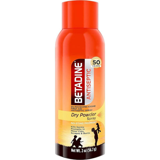 Betadine Betadine Antiseptic First Aid Dry Powder Spray - 2 Oz First Aid Orange Red