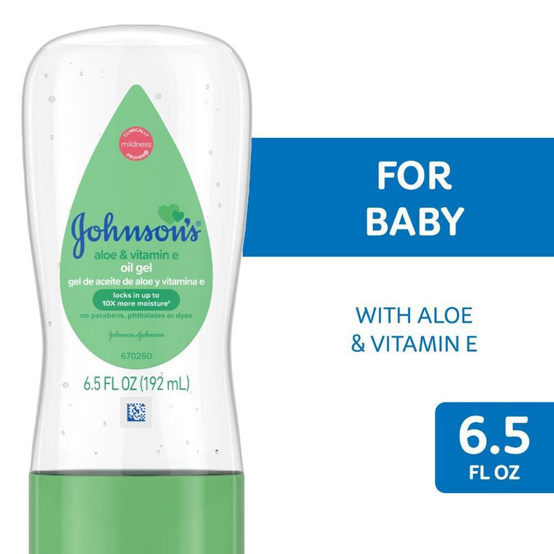 Johnson's Baby Johnson's Baby Oil Gel With Aloe Vera & Vitamin E - 6.5 Fl Oz Baby & Toddler White Smoke