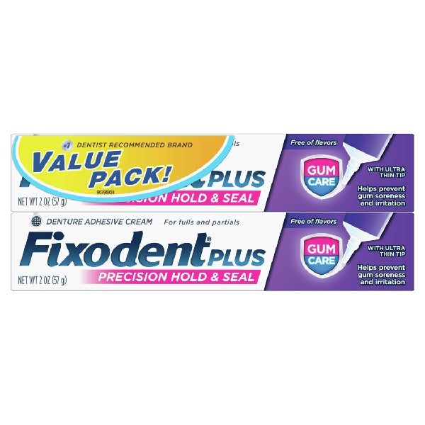 Fixodent Fixodent Plus Gum Care Superior Hold Denture Adhesive Cream Flavor Free Oral Care White Smoke
