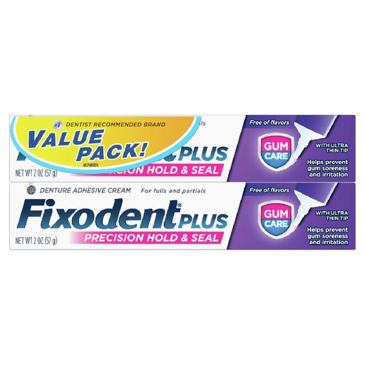 Fixodent Fixodent Plus Gum Care Superior Hold Denture Adhesive Cream Flavor Free Oral Care White Smoke