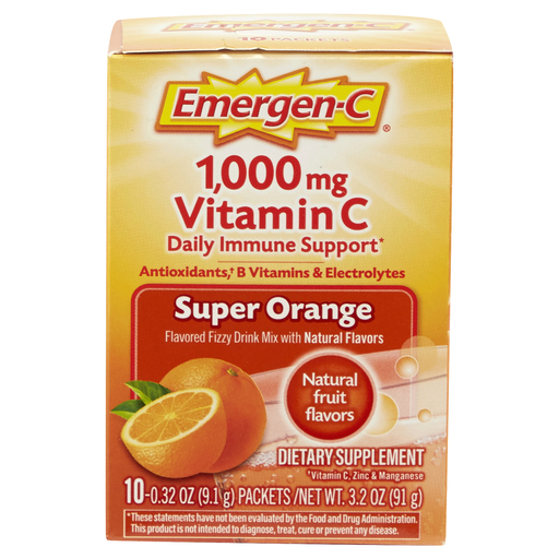 Emergen-C Best English Titles Option 1: The Optimized E-Commerce Title (Best for Search)  Emergen-C Vitamin C 1000mg Powder, Immune Support Fizzy Drink Mix, Super Orange, 10 Packets Vitamins & Supplements Light Goldenrod