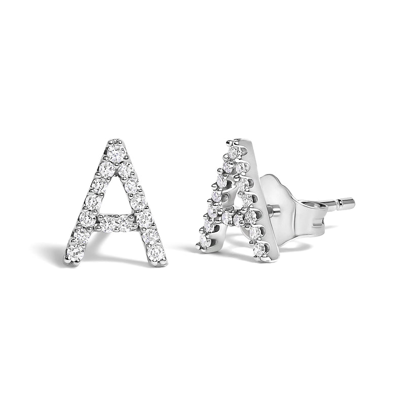 Bids.com 10K White Gold 1/10 Cttw Diamond Initial â€œAâ€ Stud Earring Earrings White Smoke White.Gold / 0.09 / A,White.Gold / 0.12 / B,White.Gold / 0.1 / C,White.Gold / 0.1 / D,White.Gold / 0.1 / E,White.Gold / 0.1 / F,White.Gold / 0.11 / G,White.Gold / 0.1 / H,White.Gold / 0.1 / I,White.Gold / 0.09 / J,White.Gold / 0.1 / K,White.Gold / 0.09 /