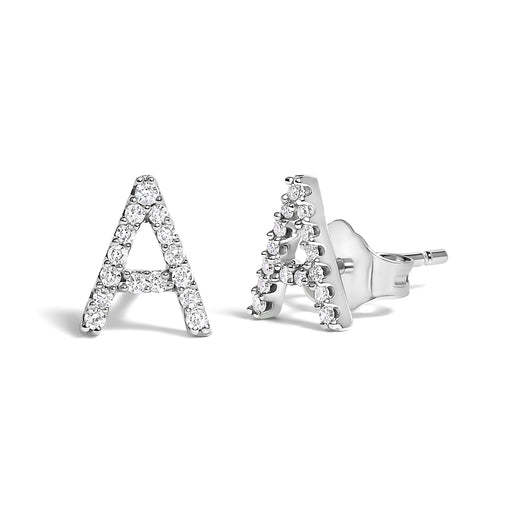 Bids.com 10K White Gold 1/10 Cttw Diamond Initial â€œAâ€ Stud Earring Earrings White Smoke White.Gold / 0.09 / A,White.Gold / 0.12 / B,White.Gold / 0.1 / C,White.Gold / 0.1 / D,White.Gold / 0.1 / E,White.Gold / 0.1 / F,White.Gold / 0.11 / G,White.Gold / 0.1 / H,White.Gold / 0.1 / I,White.Gold / 0.09 / J,White.Gold / 0.1 / K,White.Gold / 0.09 /