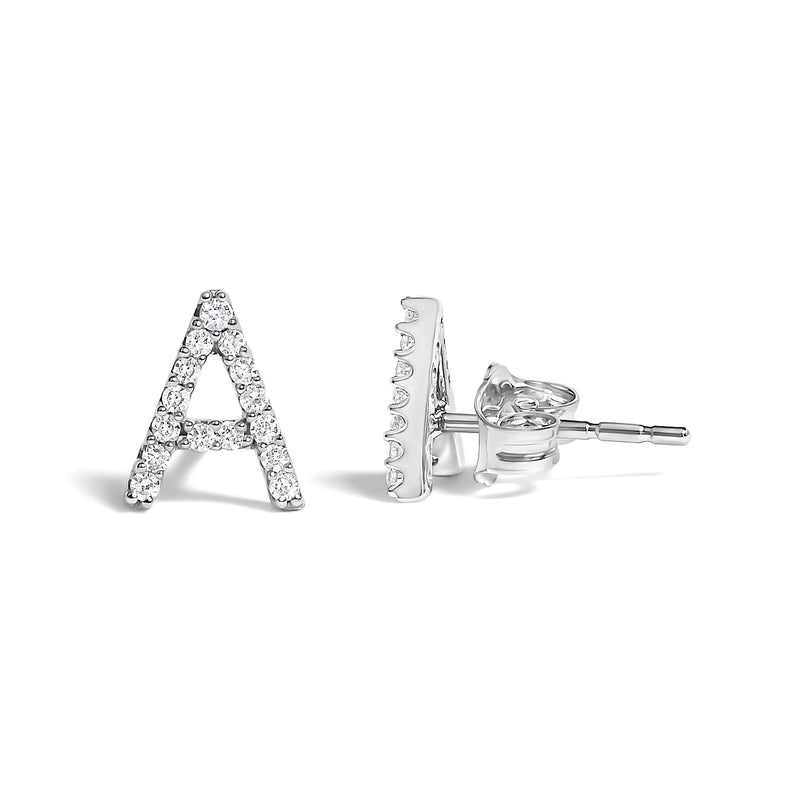 Bids.com 10K White Gold 1/10 Cttw Diamond Initial â€œAâ€ Stud Earring Earrings White Smoke White.Gold / 0.09 / A,White.Gold / 0.12 / B,White.Gold / 0.1 / C,White.Gold / 0.1 / D,White.Gold / 0.1 / E,White.Gold / 0.1 / F,White.Gold / 0.11 / G,White.Gold / 0.1 / H,White.Gold / 0.1 / I,White.Gold / 0.09 / J,White.Gold / 0.1 / K,White.Gold / 0.09 /