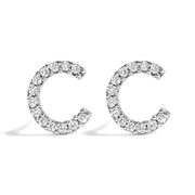 Bids.com 10K White Gold 1/10 Cttw Diamond Initial â€œAâ€ Stud Earring Earrings White Smoke White.Gold / 0.1 / C