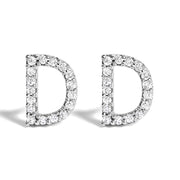 Bids.com 10K White Gold 1/10 Cttw Diamond Initial â€œAâ€ Stud Earring Earrings White Smoke White.Gold / 0.1 / D