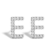 Bids.com 10K White Gold 1/10 Cttw Diamond Initial â€œAâ€ Stud Earring Earrings White Smoke White.Gold / 0.1 / E